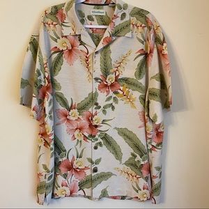Caribbean 100% Silk Tropical Print A153